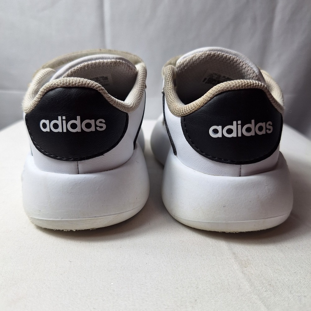 ADIDAS Grand Court 3.0 Bubble Comfy Sneaker Toddler Sz 6.5 White Black Stripes - Picture 7 of 10